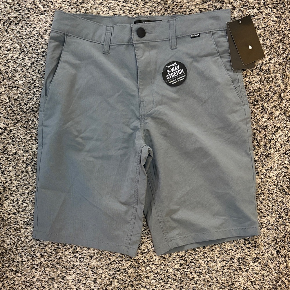 Hurley Gray Flat-Front 2-Way Stretch Men's Shorts
